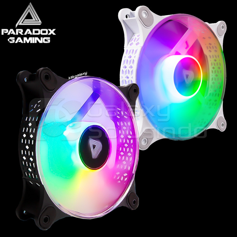 PARADOX GAMING HYPERSONIC F-400 Rainbow LED Fan Case - Black / White - GM
