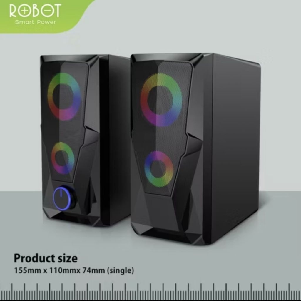 ROBOT Speaker Komputer PC Laptop Gaming ROBOT RS200 Gaming Soundbar Super Bass Portable RGB Lighting