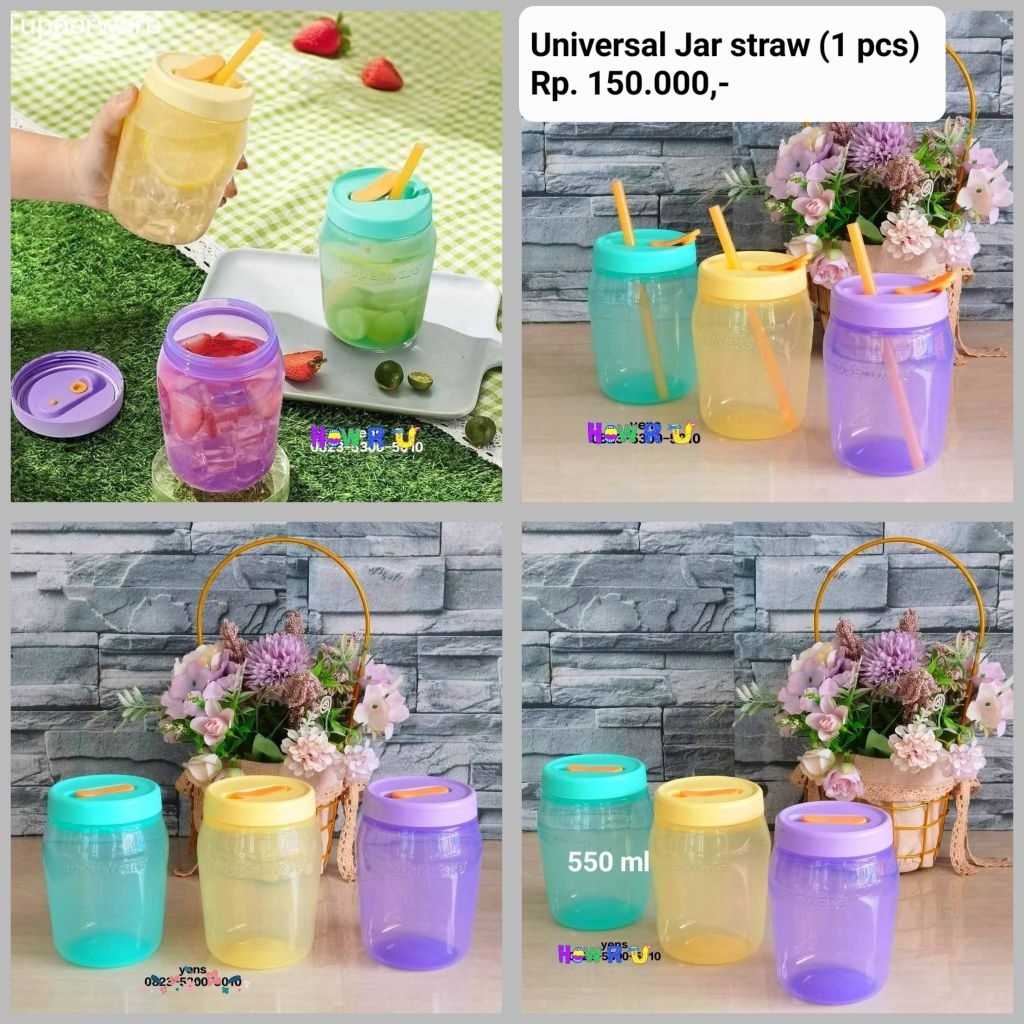 universal jar with straw