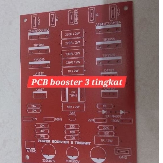 pcb booster audio 3 tingkat amplifier