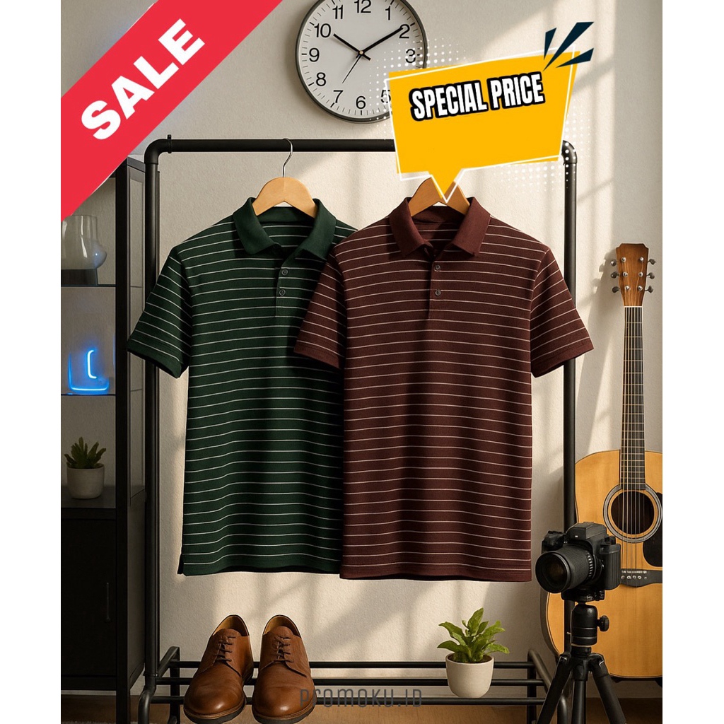 kaos polo motif salur dari COL3 original matahar1