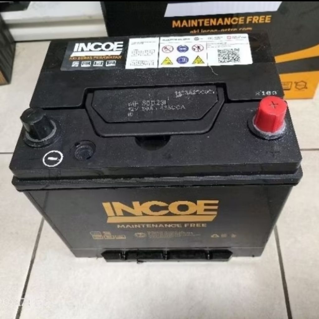 Aki Mobil Incoe 55D23L MF 60Ah Accu Kering Siap Pakai