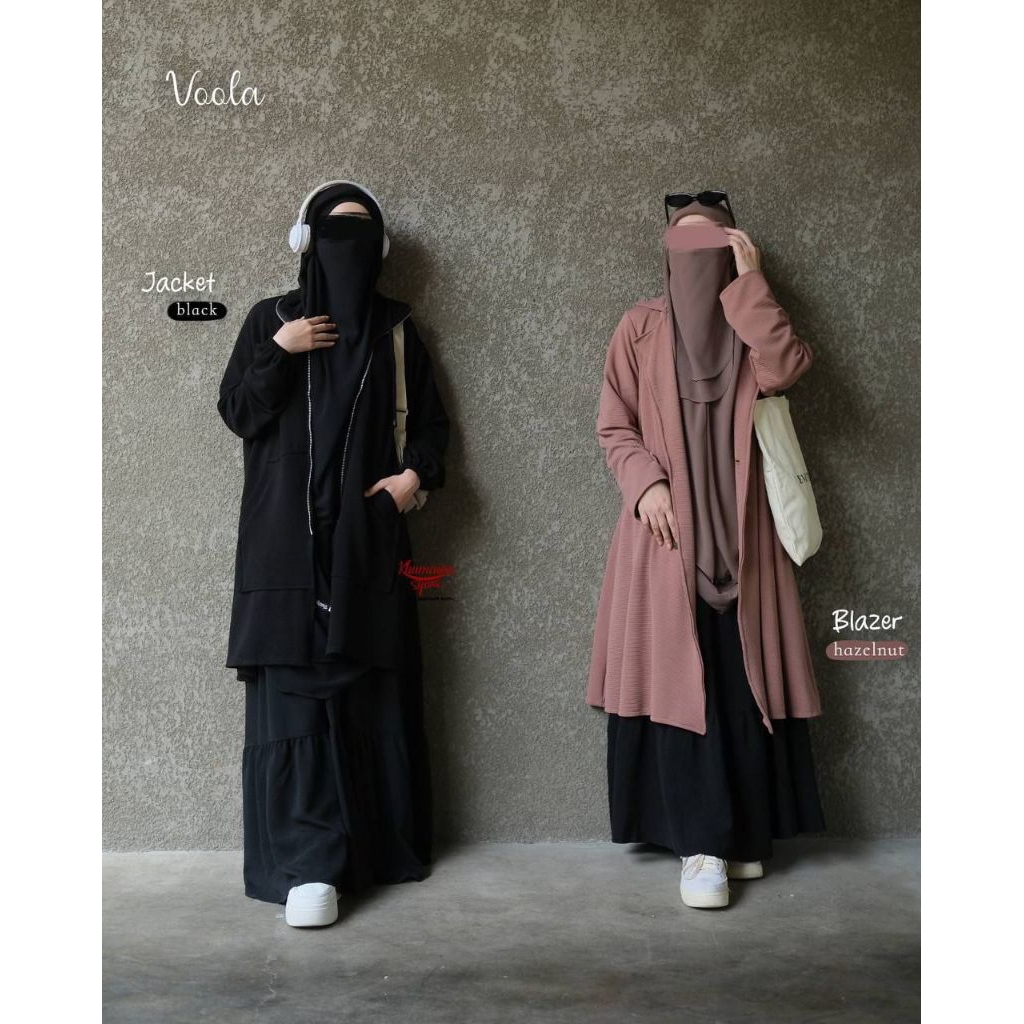 VOOLA BLAZER JACKET BY KHUMAIRA SYARI OUTERWEAR JACKET CARDIGAN MUSLIMAH WANITA SYARI TERBARU TERMUR