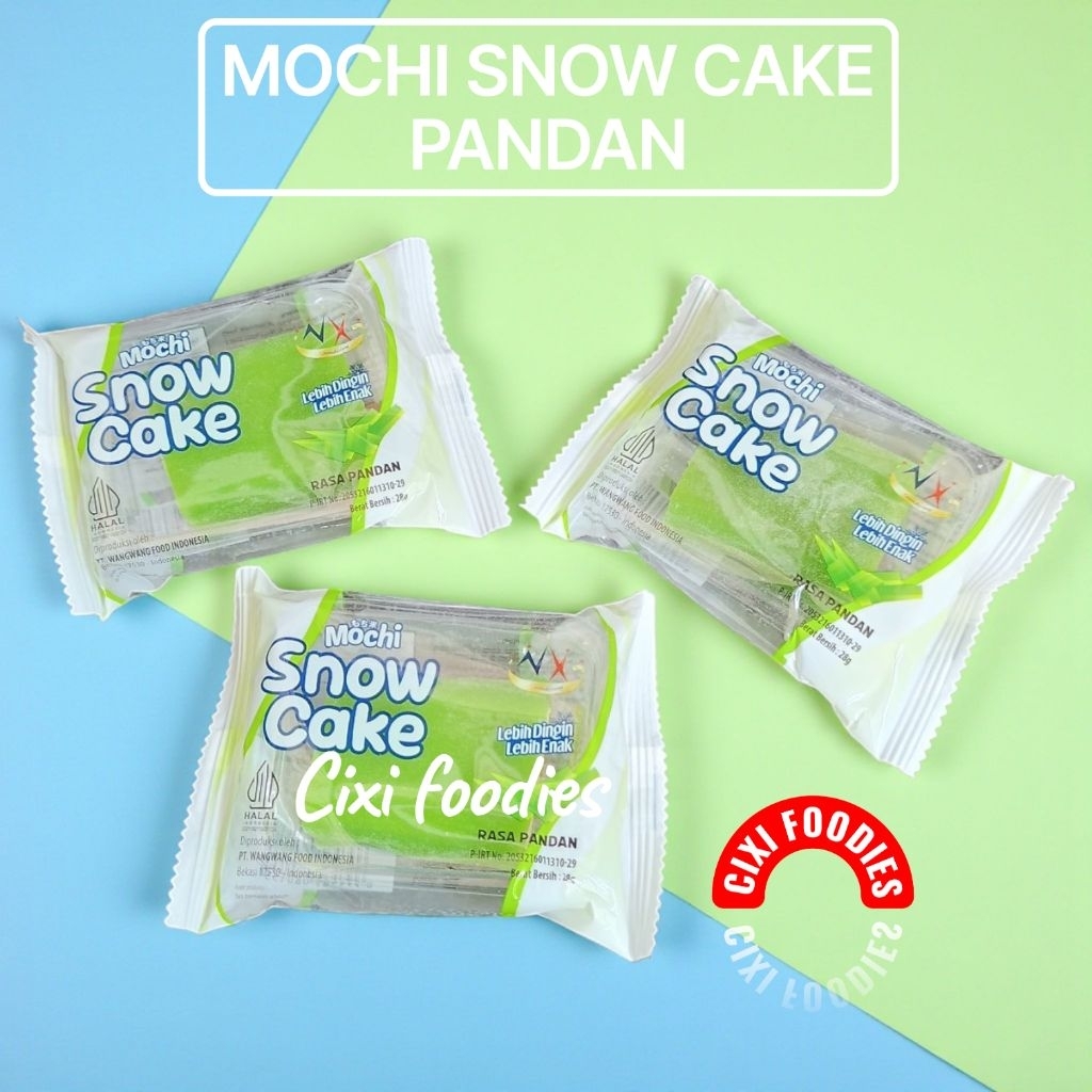 CEMILAN VIRAL Snow Cake Mochi Kue Viral Aneka Rasa pandan Manis dan Lembut Cemilan Santai HALAL