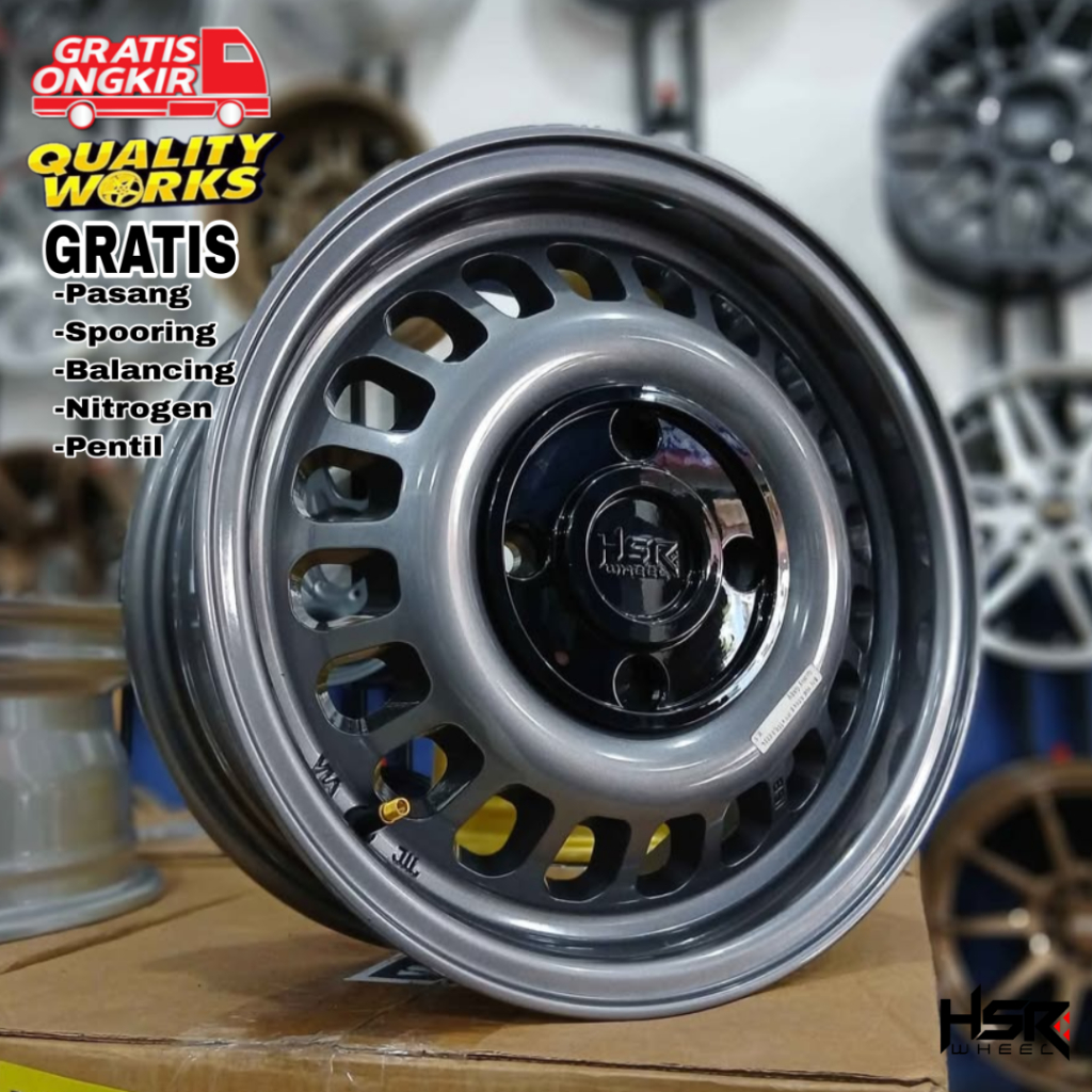 Velg Mobil Wuling Air Ev Ring 14 Velg Racing HSR Wheel BSI R14 Wuling Airev