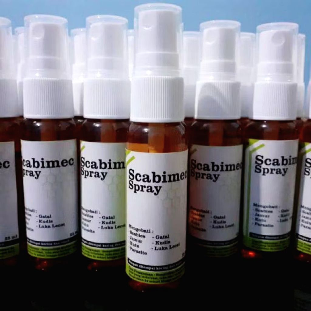 SCABIMEC SPRAY OBAT INFEKSI KULIT MENGOBATI SCABIES PARASIT JAMUR KUDIS GATAL KUTU LUKA LECET PADA H