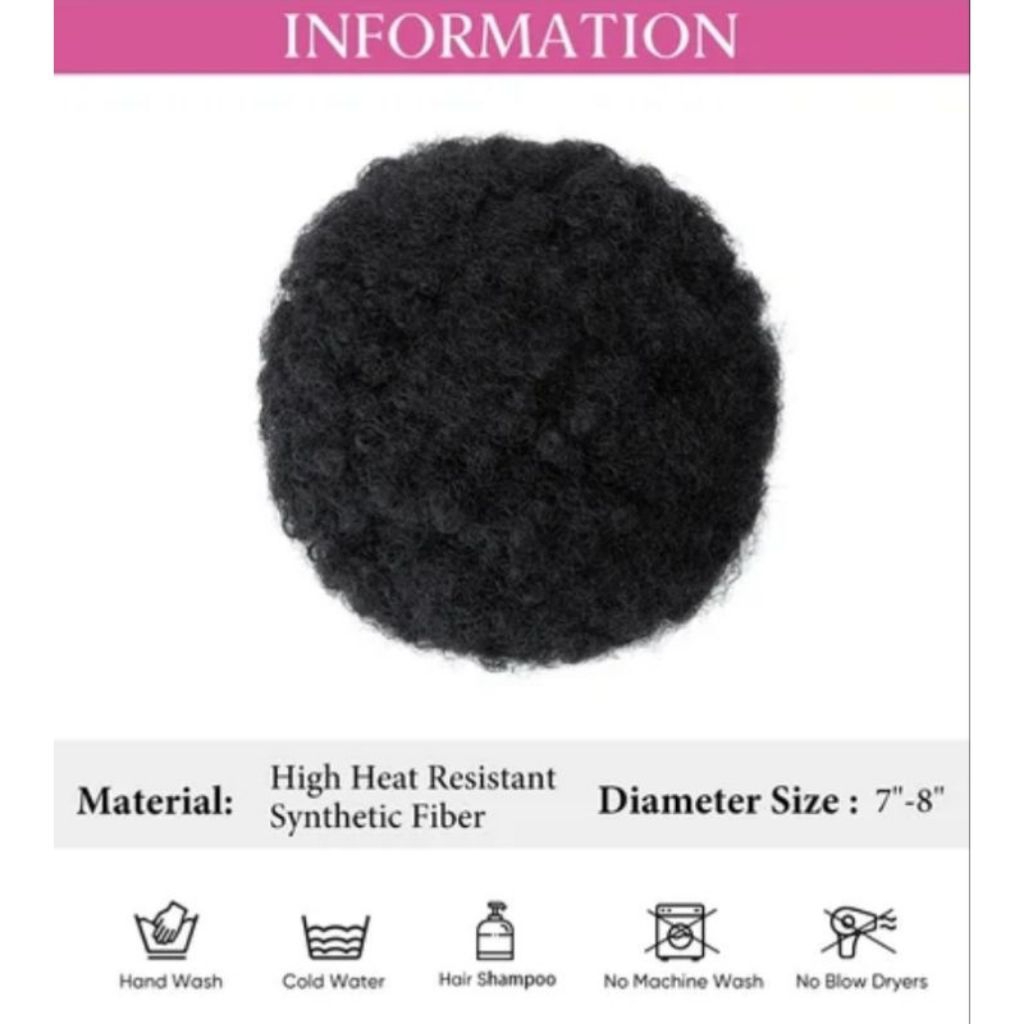 Rambut Wig afrika Rambut afro puff wig kribo