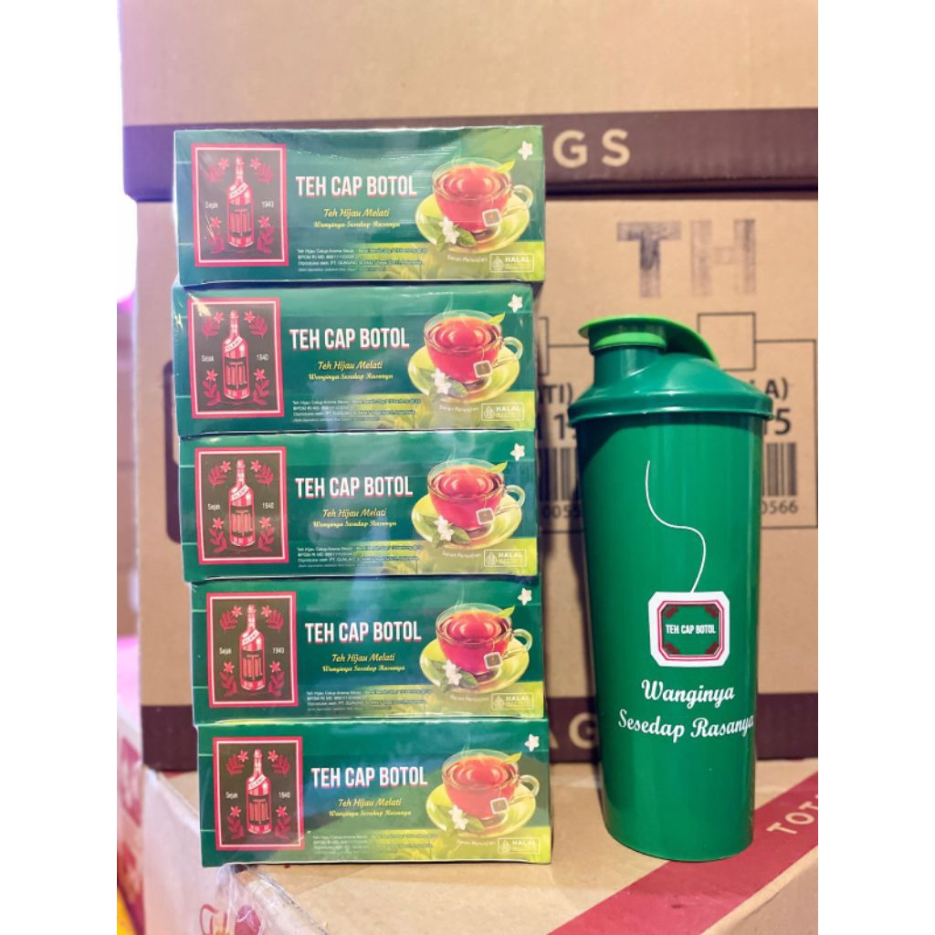 

Paket 5 box Teh Cap Botol + free 1 tumbler