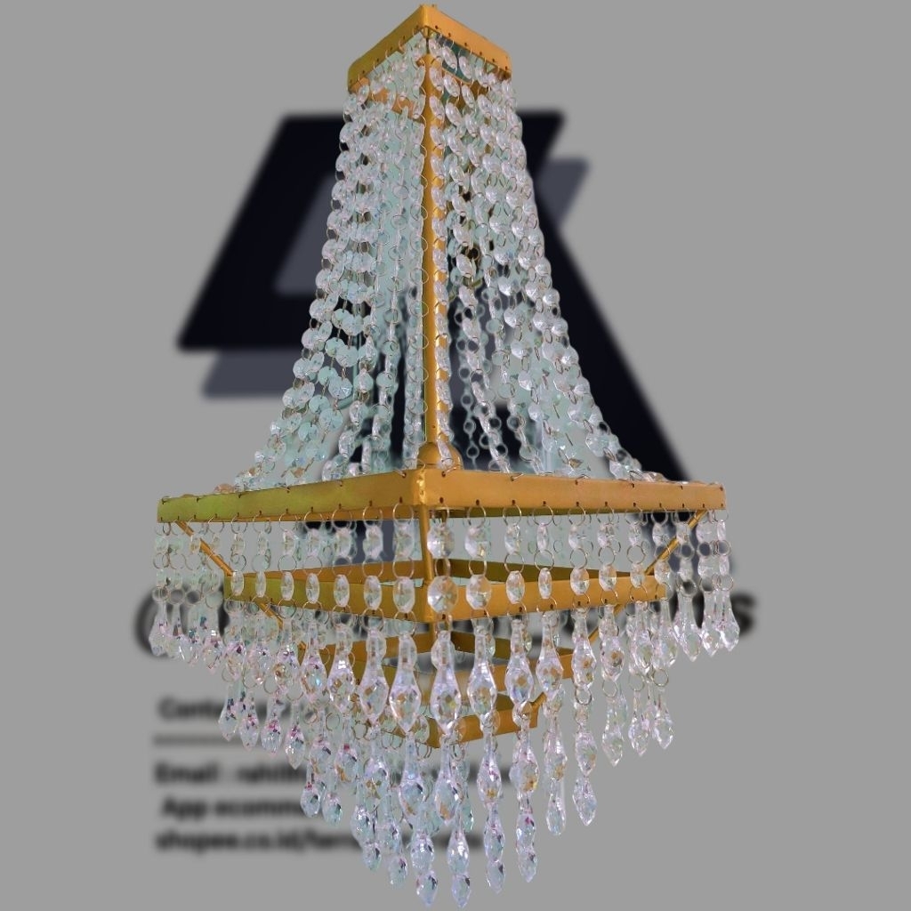 Lampu kristal kotak size 30×60 - dekorasi 012