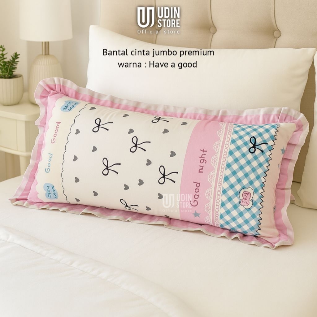 Bantal Cinta Jumbo 100x50cm ISI+SARUNG BANTAL CINTA BANYAK WARNA MODEL RUMBAI ISI SILIKON