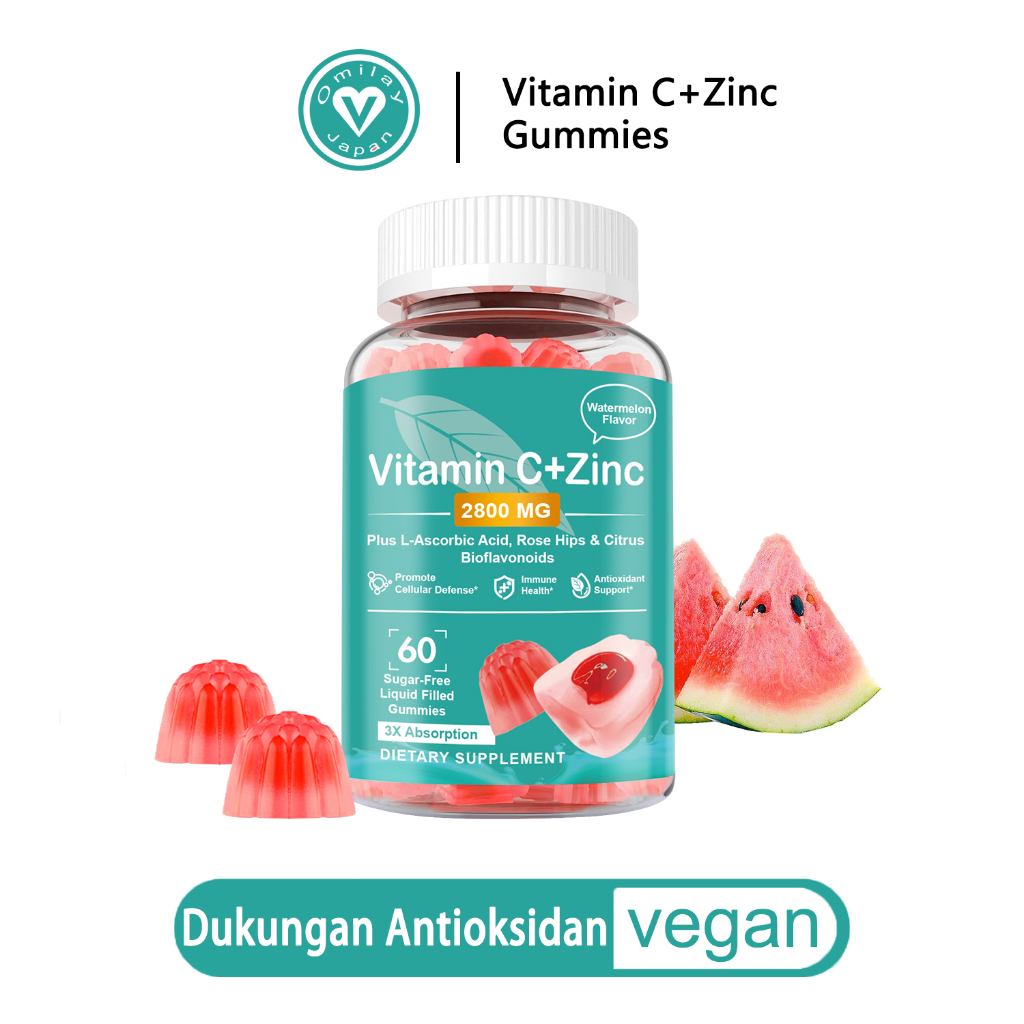 Omilay Vitamin C Vitamin Zinc Gummy Immune Support Antioxidant Collagen Booster Vitamin C Zinc Gummy