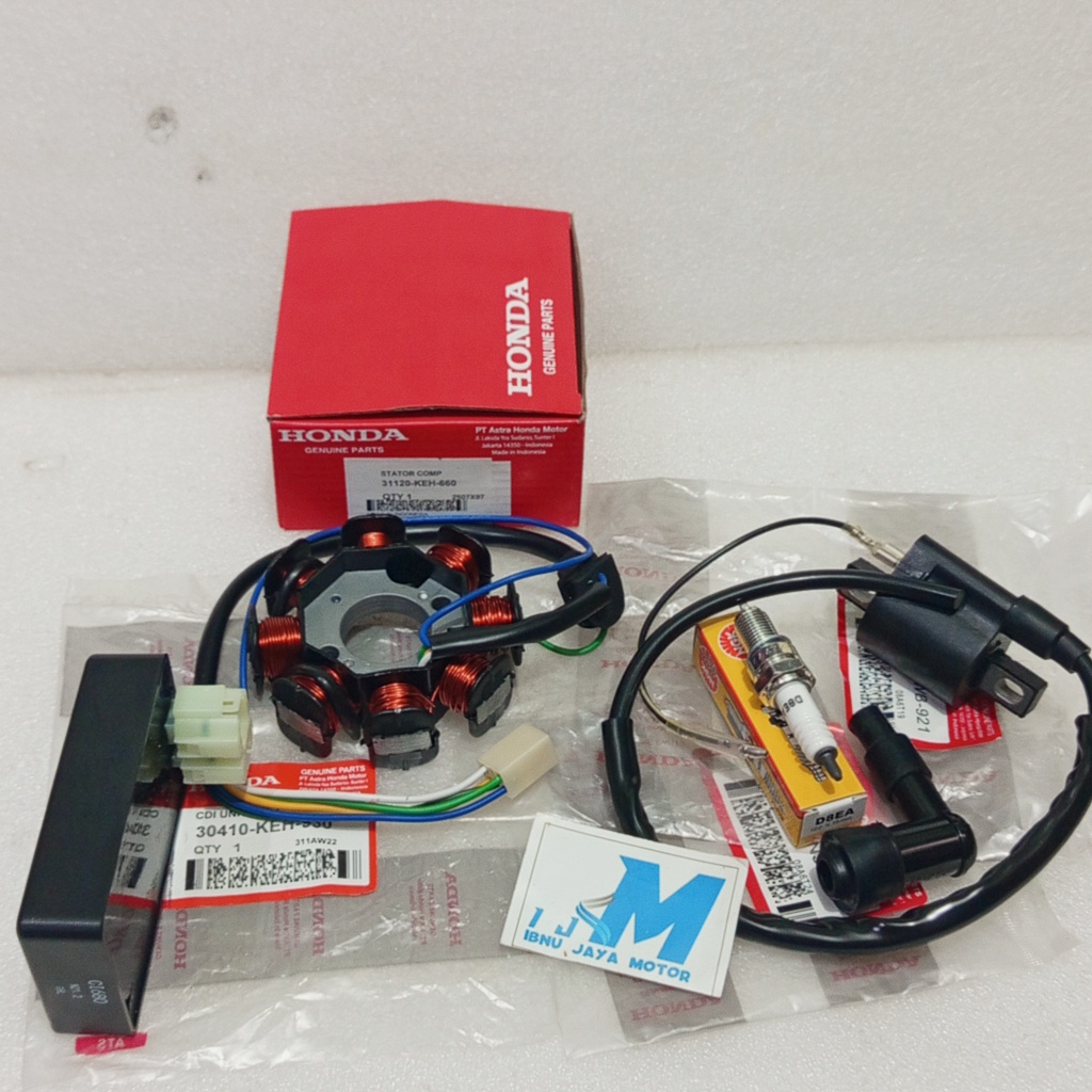 Paket Spull Stator Assy 5 Item Set Cdi GL PRO MAX GL PRO NEOTECH MEGA PRO OLD HIU KEH Set Koil + Bus