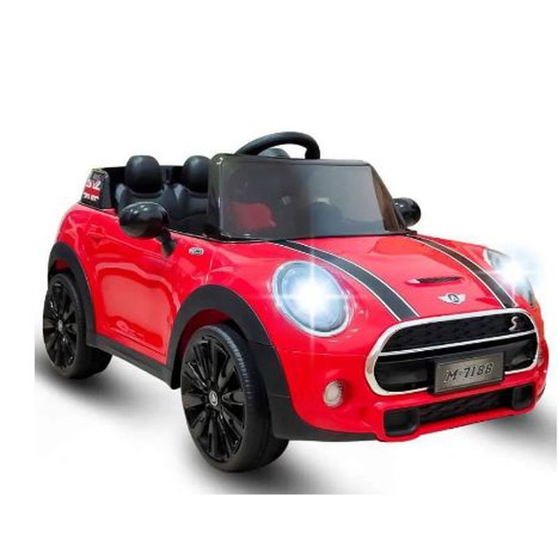 Mobil Aki Anak Mini Cooper Merah Sport 2 Kursi – Mainan Elektrik Anak Remote Control
