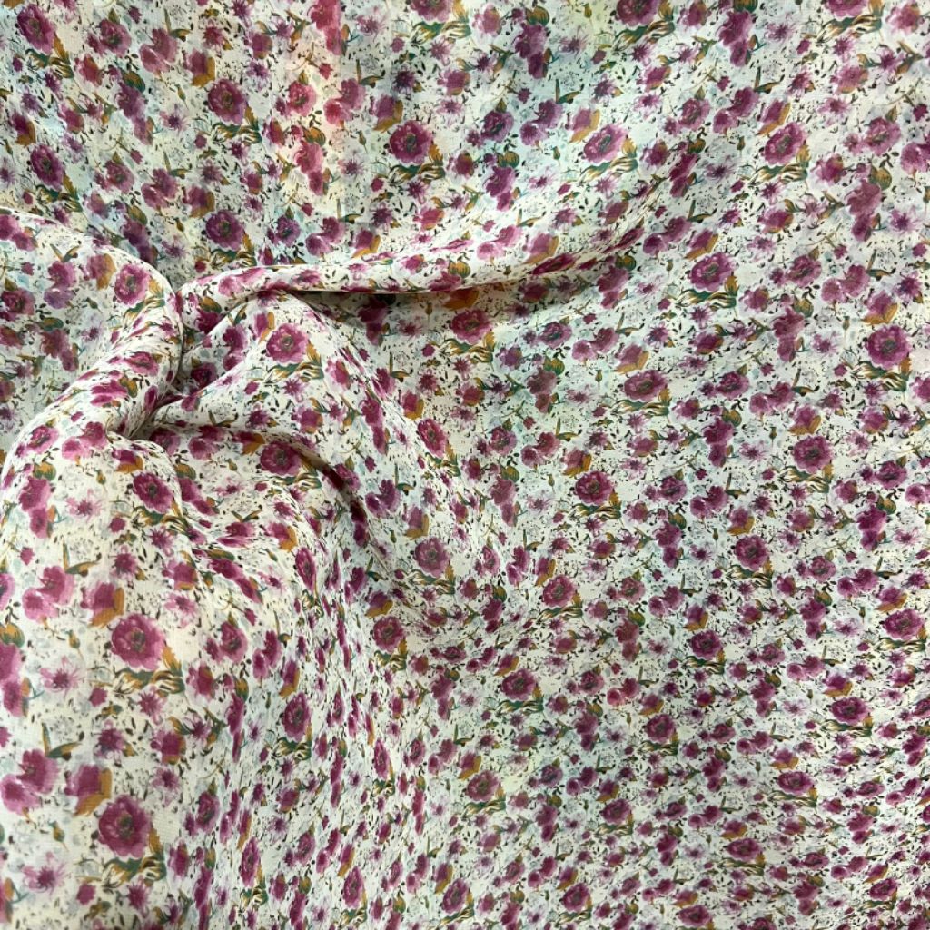 Kain ceruty  motif bunga kecil / kain seruti bahan kebaya /bahan gamis