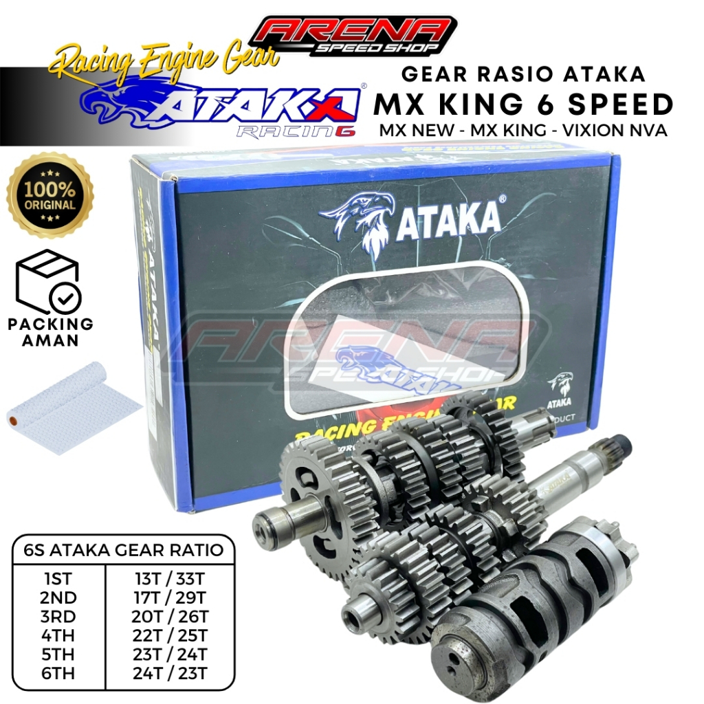 ATAKA Racing 6 Speed Gear Ratio MX King - Gir Rasio 6s Jupiter MX King Vixion NVA R15 Original Ataka