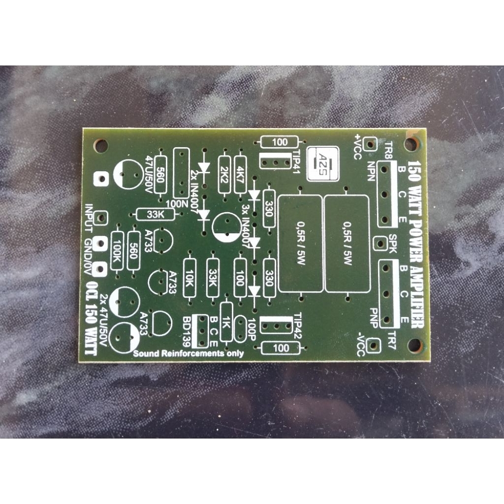 PCB Driver Power Amplifier OCL 150W Mono.