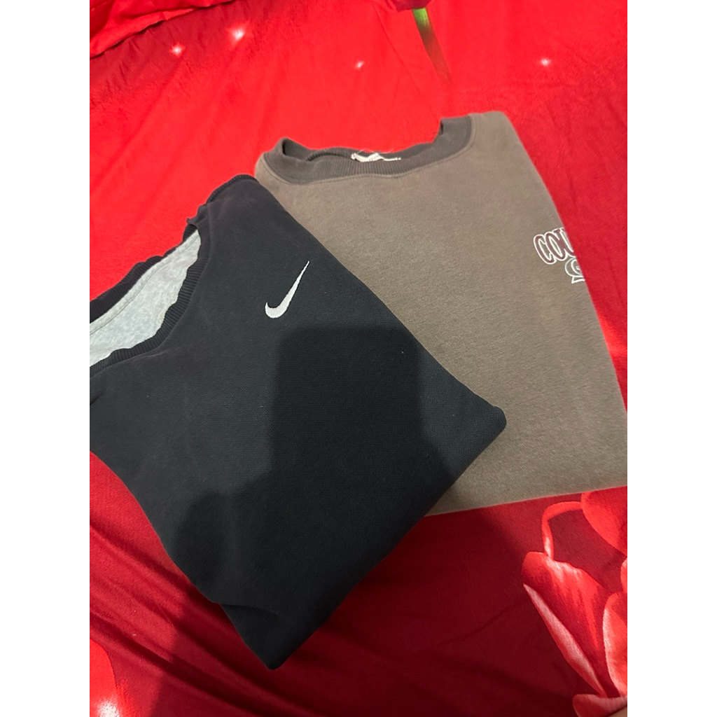 ⋆౨ৎ˚preloved pl second crewneck hoodie sweater pria wanita coklat hitam ⟡˖ ࣪