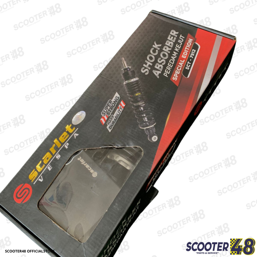 SHOCKBREAKER BELAKANG SCARLET VESPA MATIC GTS, GT, GTV HITAM