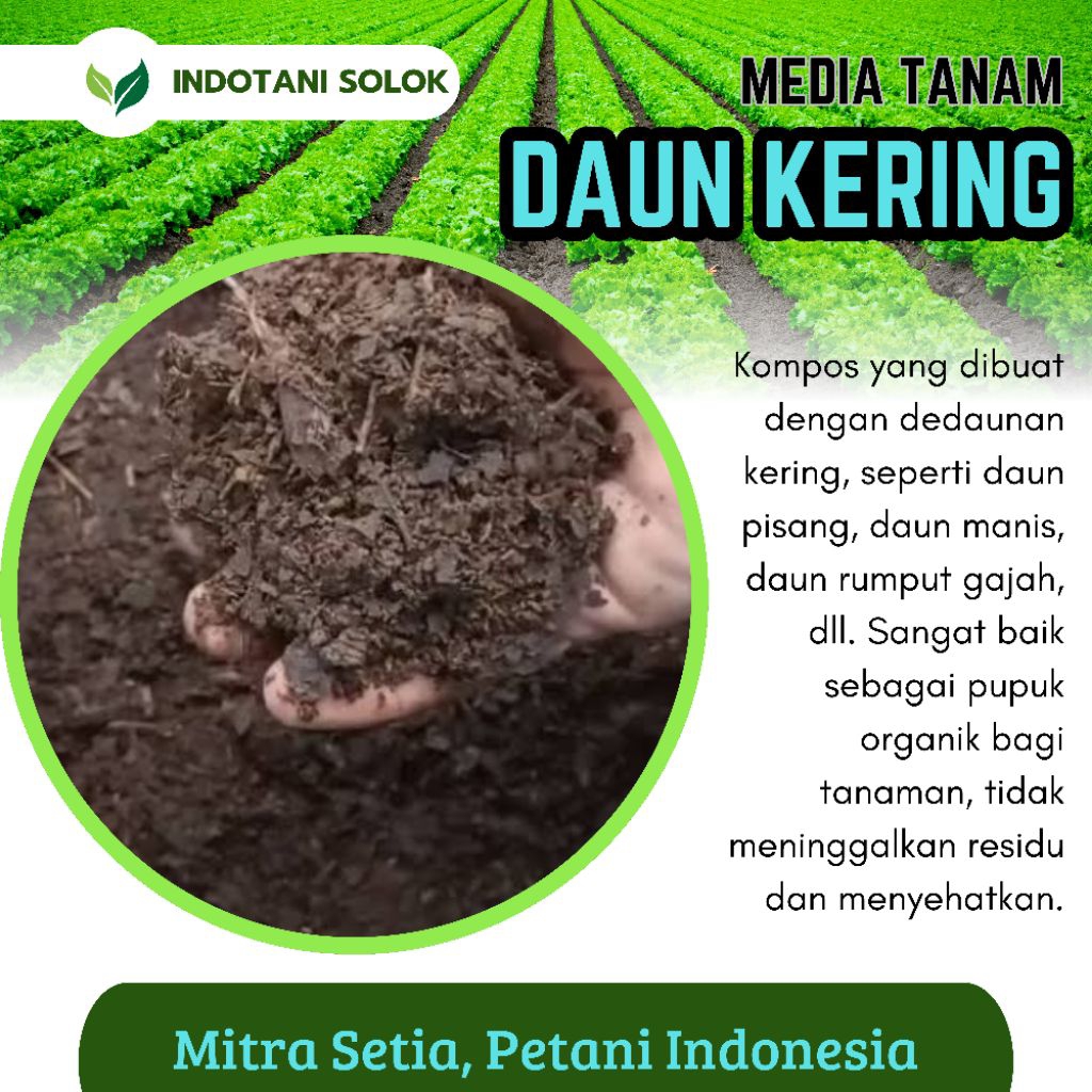 INDOTANI_ Media Tanam Kompos Daun Kering 10 Kg / Media Tanam Kompos Organik Subur