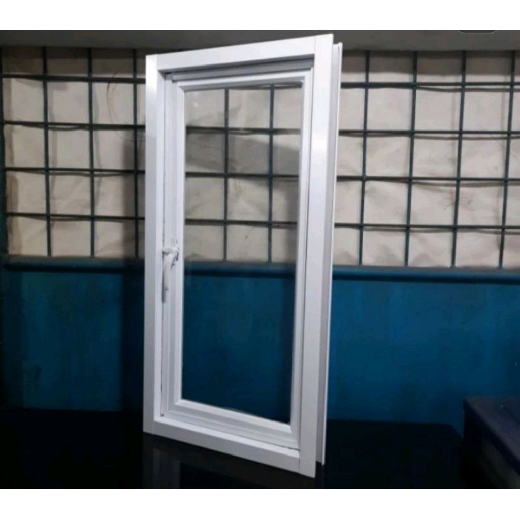 jendela aluminium swing 1 daun kusen 3" merek inkalum kaca 5mm ukuran L100 T 160