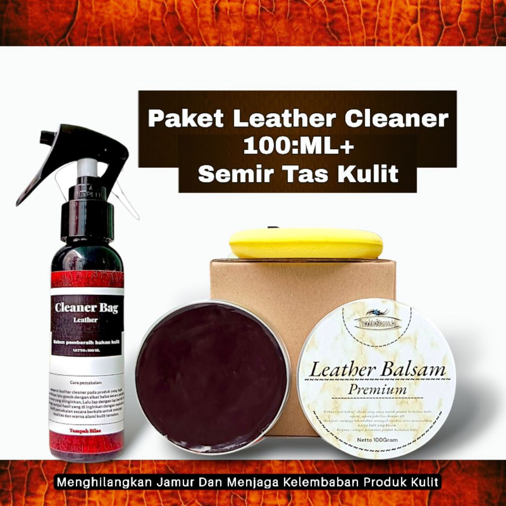 Paket Pembersih Tas Kulit AsliSemir Tas Kulit Netral//Leather Balsam Semir Tas Kulit Asli
