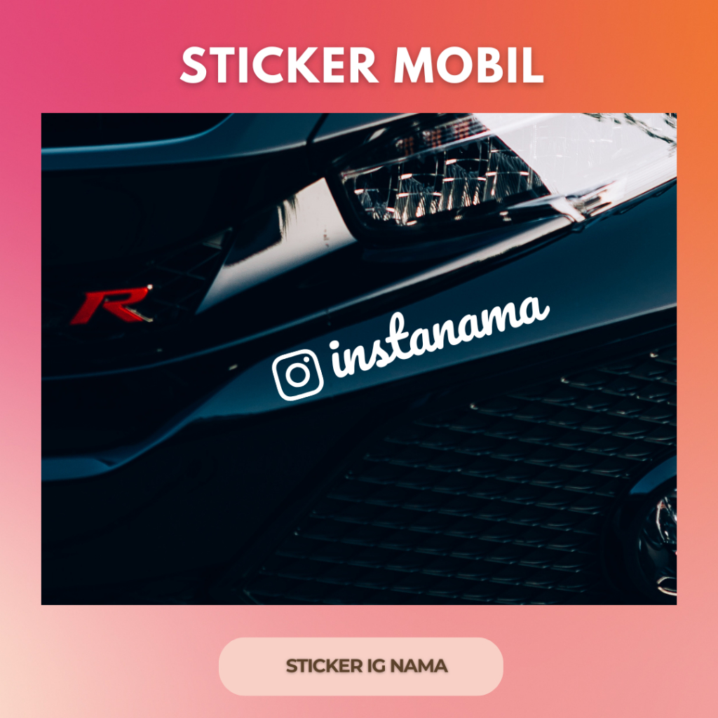 Sticker Custom Username Sosmed untuk body Laptop - Stiker custom sosmed username kamu