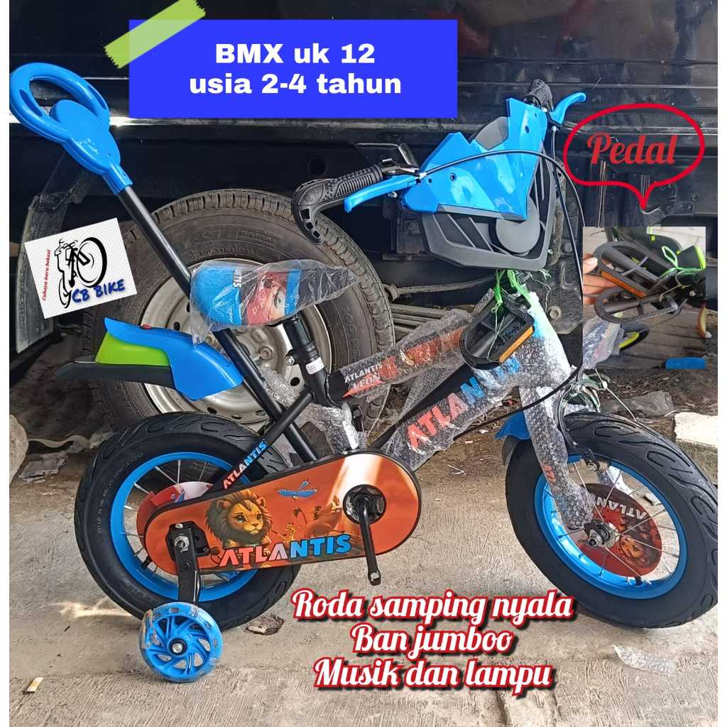SEPEDA BMX ANAK LAKI LAKI ATLANTIS 12 LEON DORONGAN