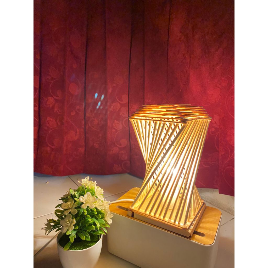 ||KERAJINAN|| LAMPU TIDUR AESTHETIC - LAMPU HIAS DARI STIK ES KRIM DAN SUMPIT KAYU