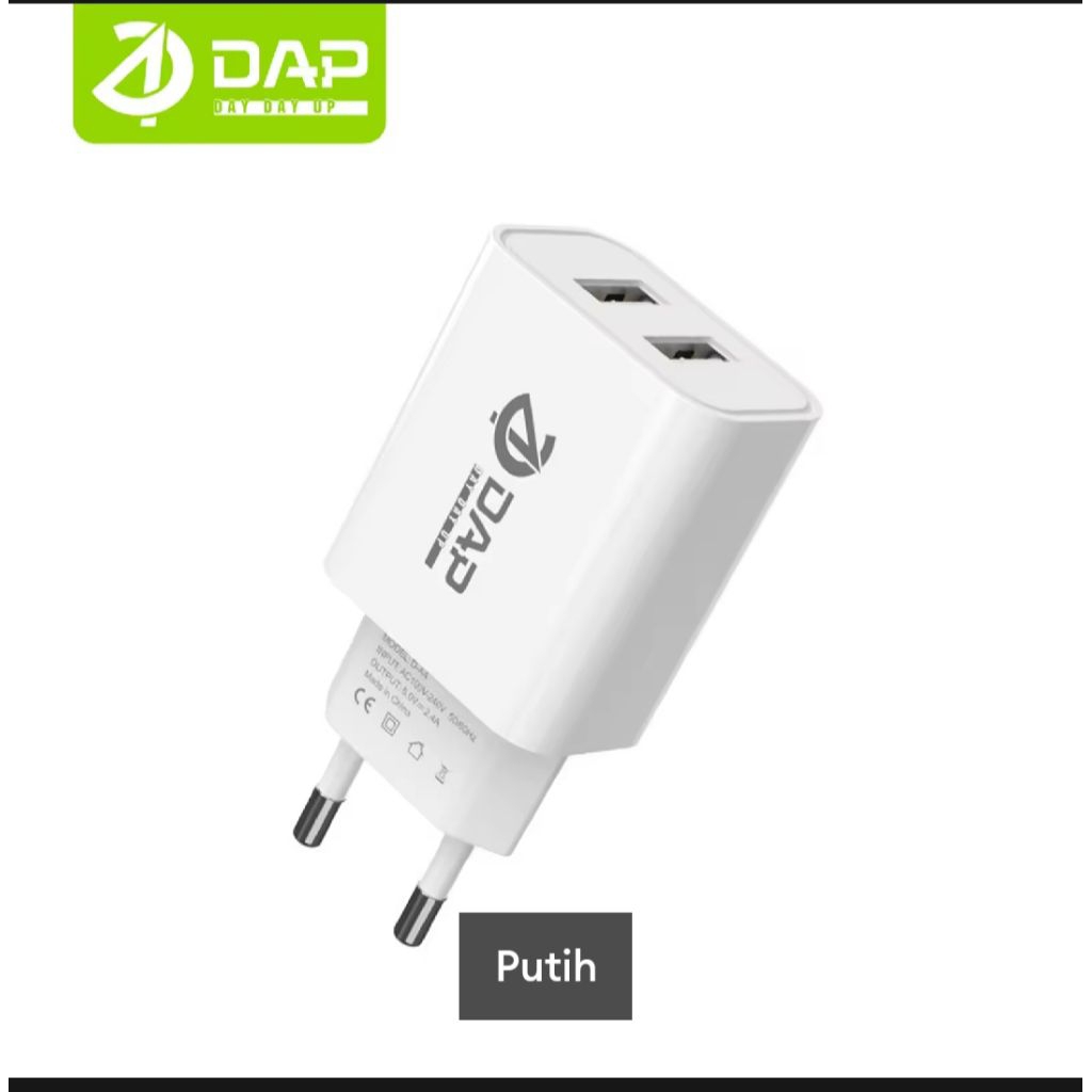DAP D-A4N Charger Power Delivery 18 watt 2.4 A 2 Port Usb Charger