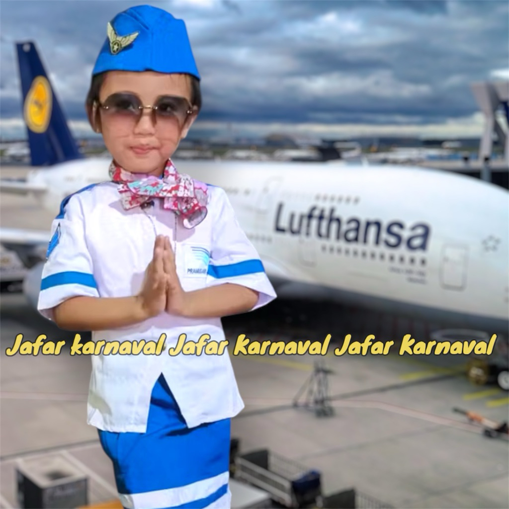 BAJU PRAMUGARI ANAK PUTRI , KOSTUM PROFESI PRAMUGARI ANAK ROK PENDEK