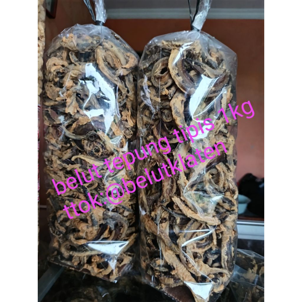 

kripik belut tepung tipis kemasan 1kg