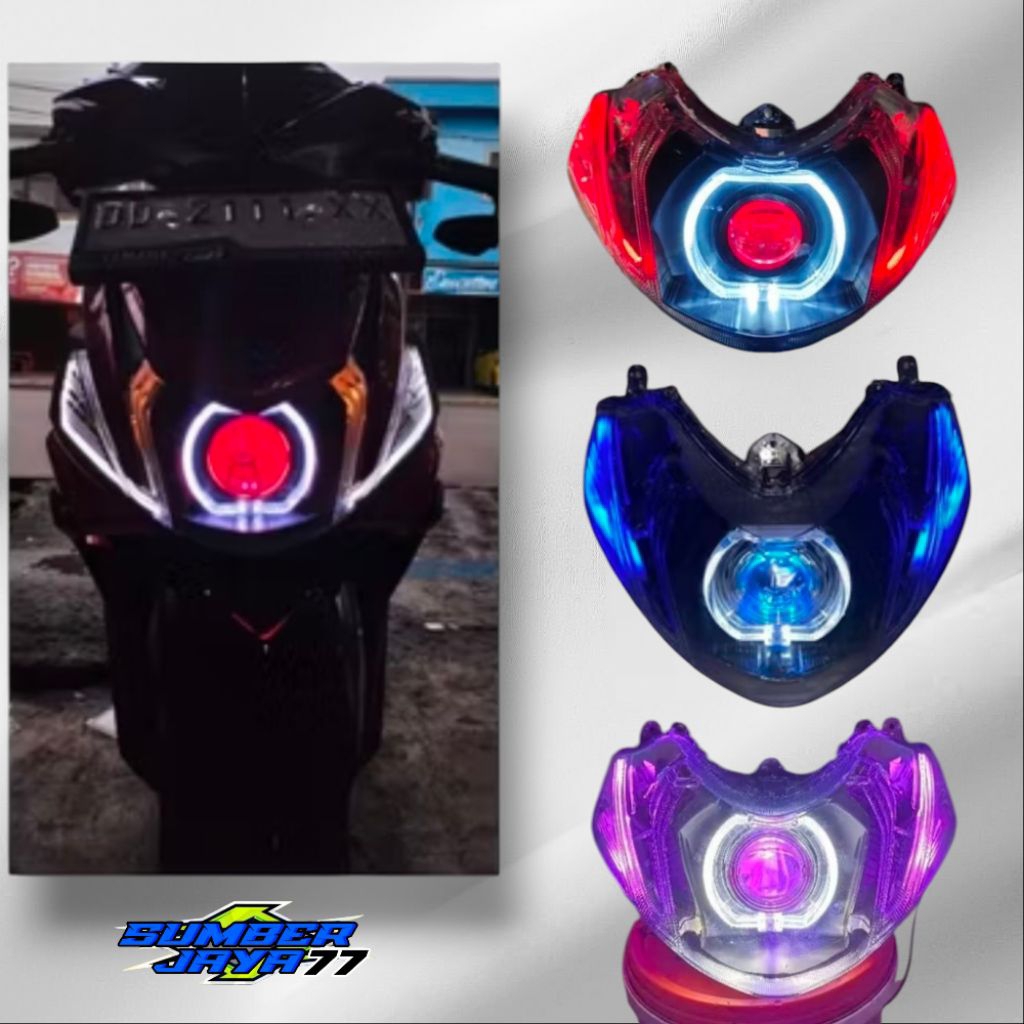 BILED ALA LAMPU DEPAN YAMAHA MIO M3 MIO Z MIO 125 CUSTOM SUPER TERANG LAMPU CUSTOM LAMPU LED ALIS RU