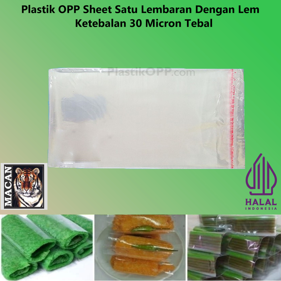 Plastik OPP Lembaran Dengan Lem Kue Basah Dadar Risol 30 Mic Tebal