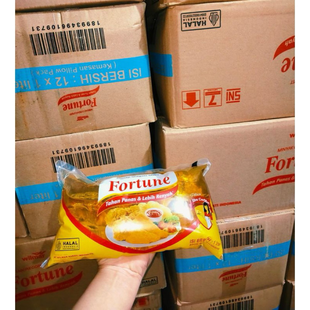 

MINYAK FORTUNE KEMASAN BANTAL 1liter- 1DUS/12PCS