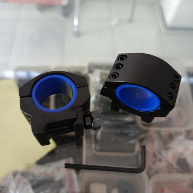 Monting Picatini Super Pendek 3 Baut Rel 22 Tube 25 Dan 30 / Mounting Teleskop Rel 22 Pendek