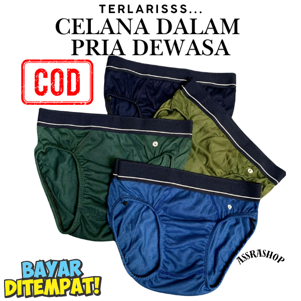 COD 12 pcs Celana Dalam Pria Dewasa Bahan Adem 1 Lusin Cd Pinggang Boxer Pria Dewasa SIZE M L XL XXL
