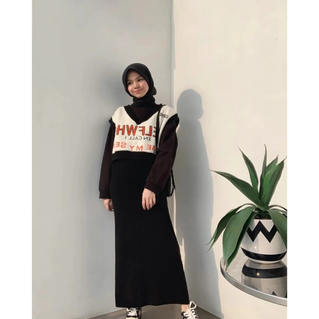 Inner Dress Rayon Twill Tali Pinggang Inner Gamis Rayon Tanpa Lengan Manset Dress Span Baju Dalaman