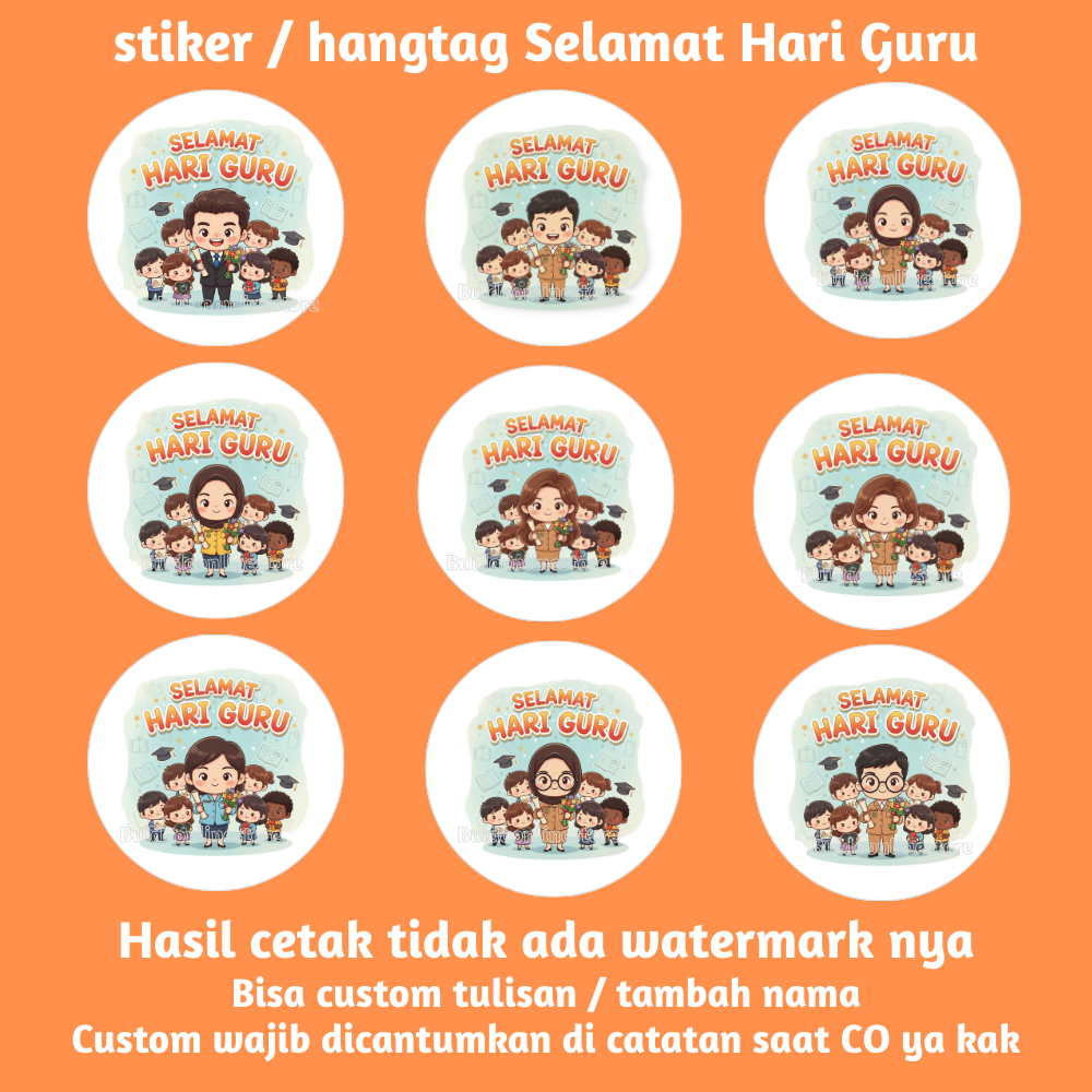 label sticker Stiker Selamat Hari Guru Happy Teacher's Day segel kemasan packaging hangtag topper De
