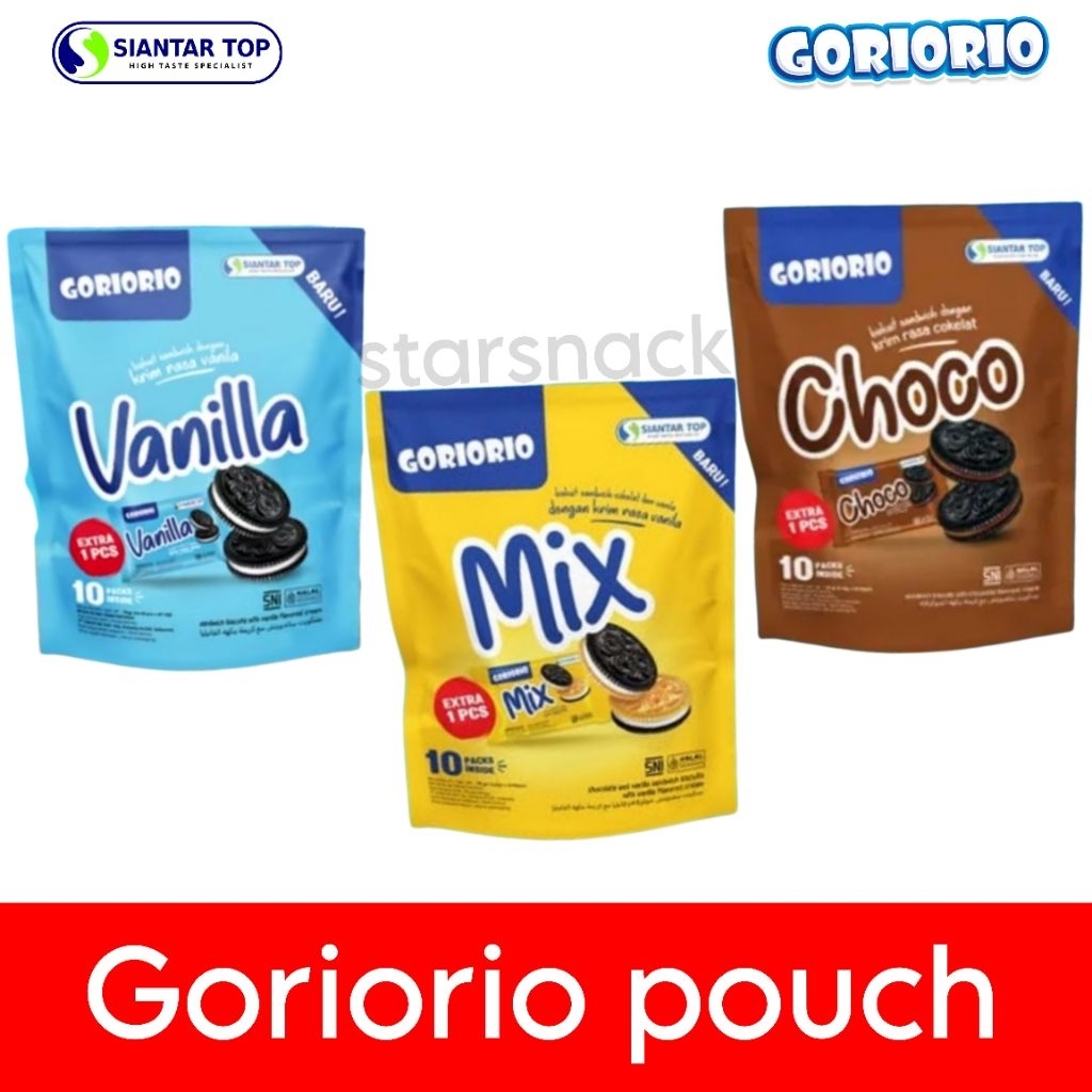 Goriorio biskuit krim vanila coklat mix pouch