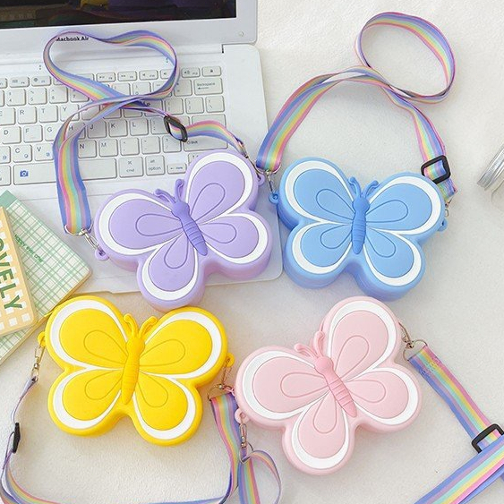 Tas Butterfly Tas Jelly Silikon Mini Cute Jelly Bag Sling Bag Kecil Cantik Tas Anak Anak Tas Selempa
