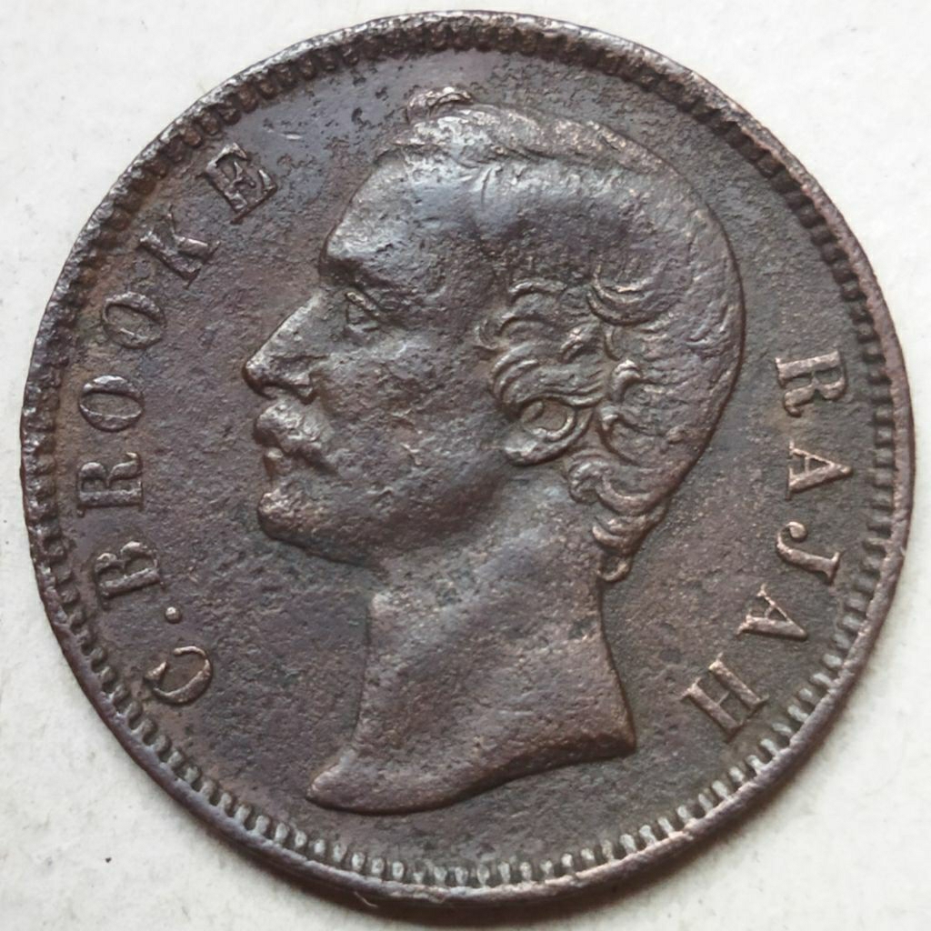 Koin One cent 1879 C Brooke Rajah Sarawak
