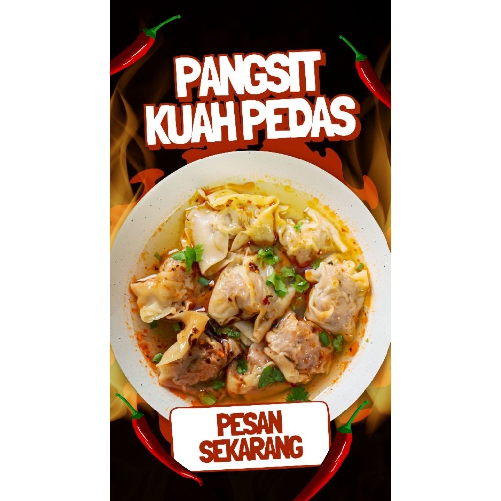 pangsit kuah pedas