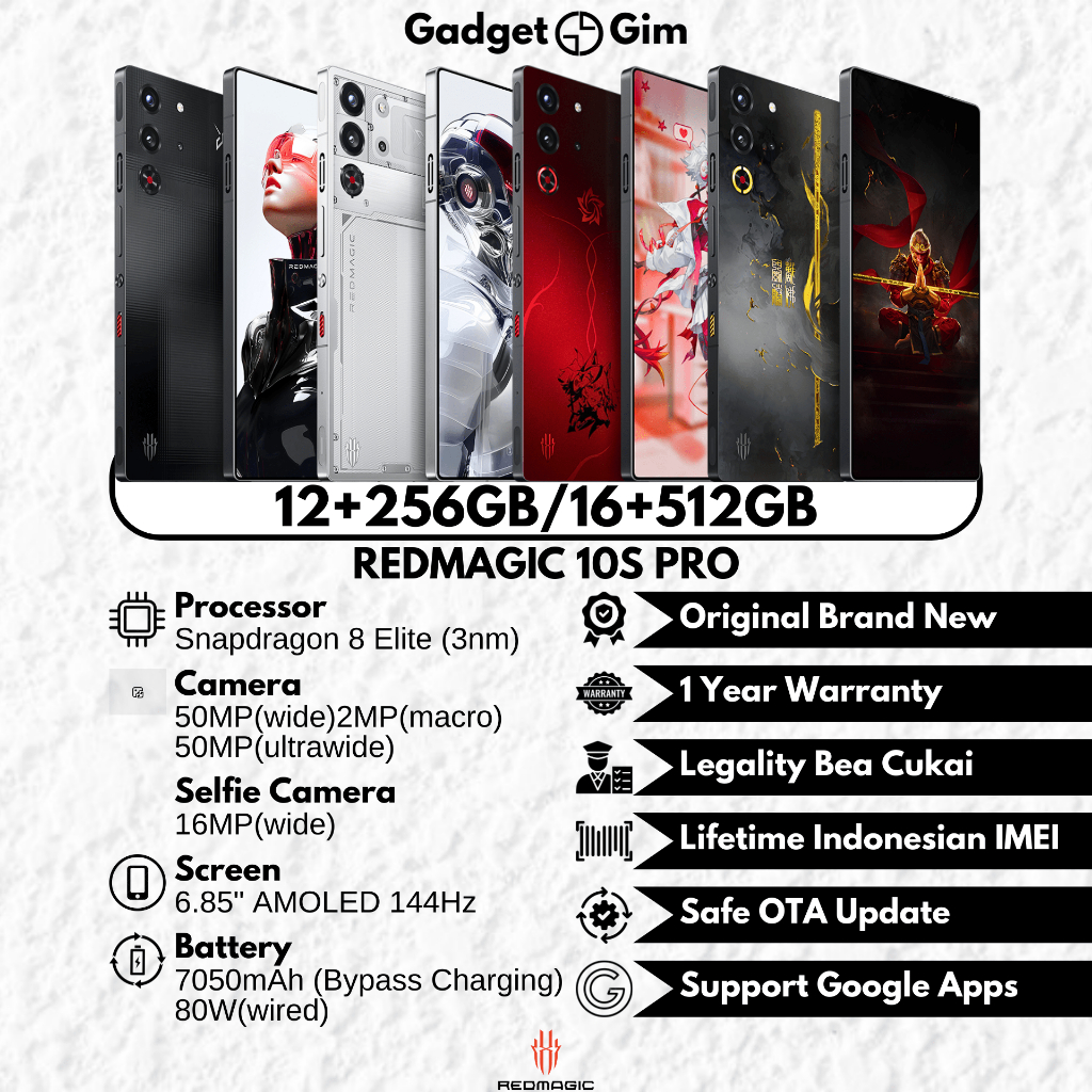 RedMagic 10S Pro / Red Magic 10S Pro 5G 16GB 512GB Snapdragon 8 Elite 144Hz 7050mAh 80W IP54 BNIB