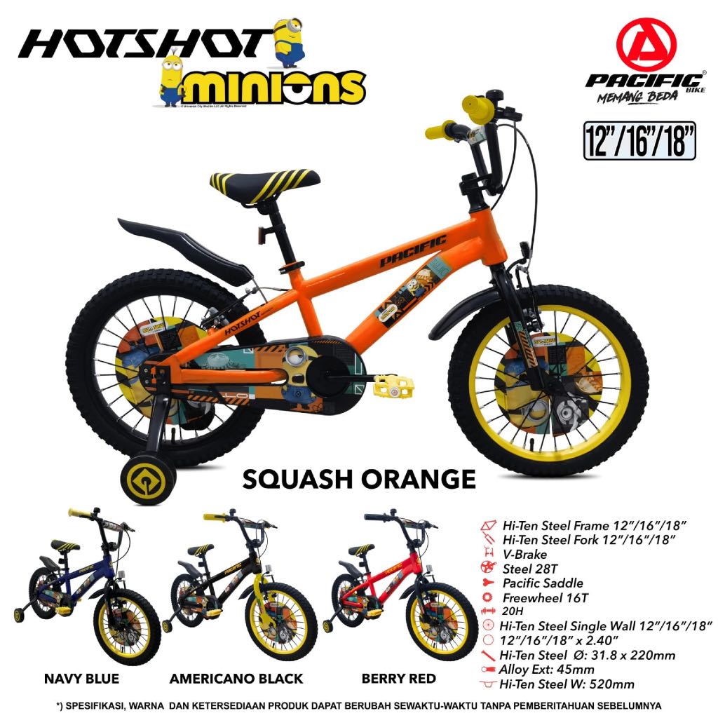 (TERMURAH) Bmx 18 wimcycle big foot firebird dragster pacific transformers batman minion exotic elem