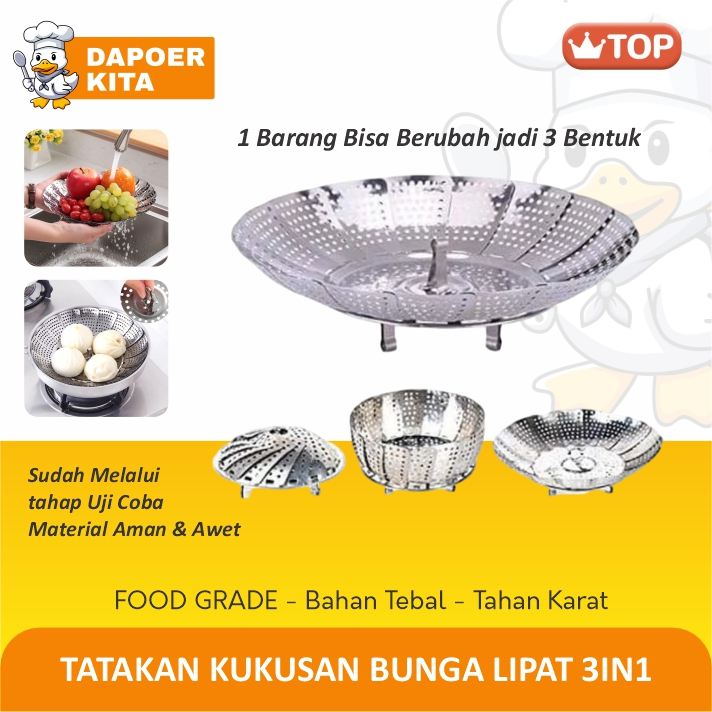 Tatakan Kukusan Panci Tatakan Kukusan Serbaguna Sarangan Panci Kukus Tatakan Kukusan Stainless Steel