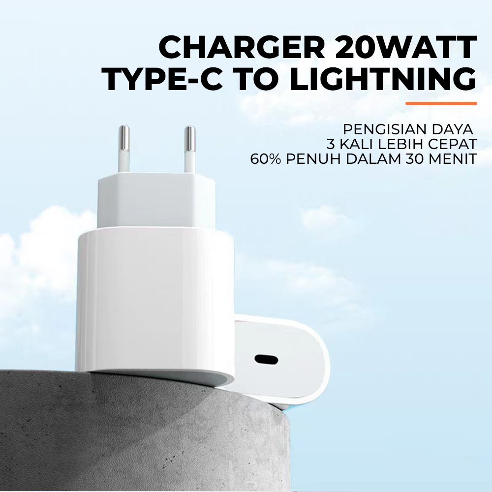 Charger semua seri iPhone iPad iPod fast charging TYPE-C TO LIGHTNING 20W Fast Charging dengan Kabel