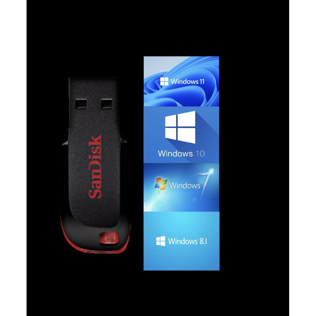 Flashdisk 16Gb Installer Bootable windows 11,10,8.1,7
