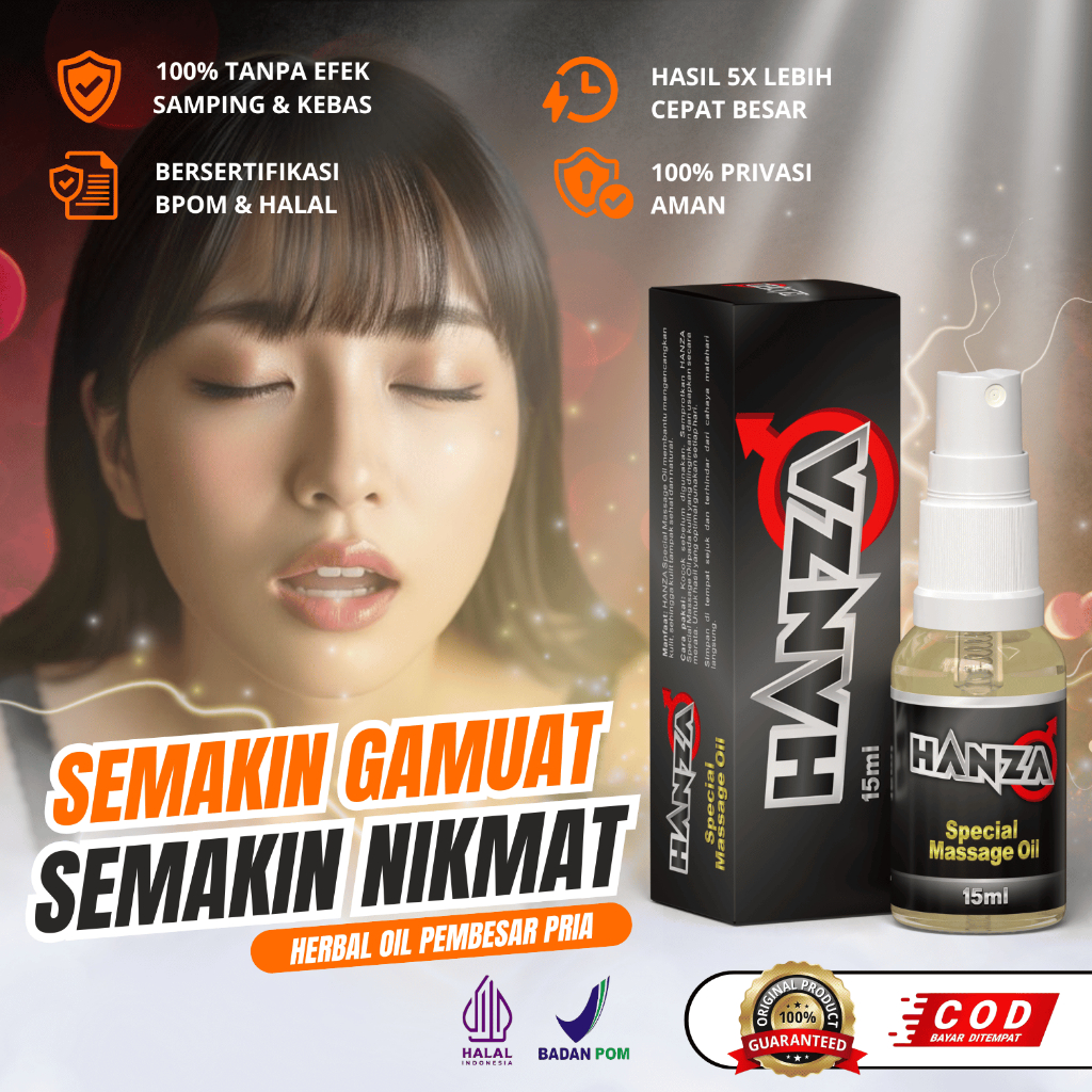 Hanza Spray Minyak Pijat Pria Pembesar Mr P Terbaik Permanen 15ml Original Bpom
