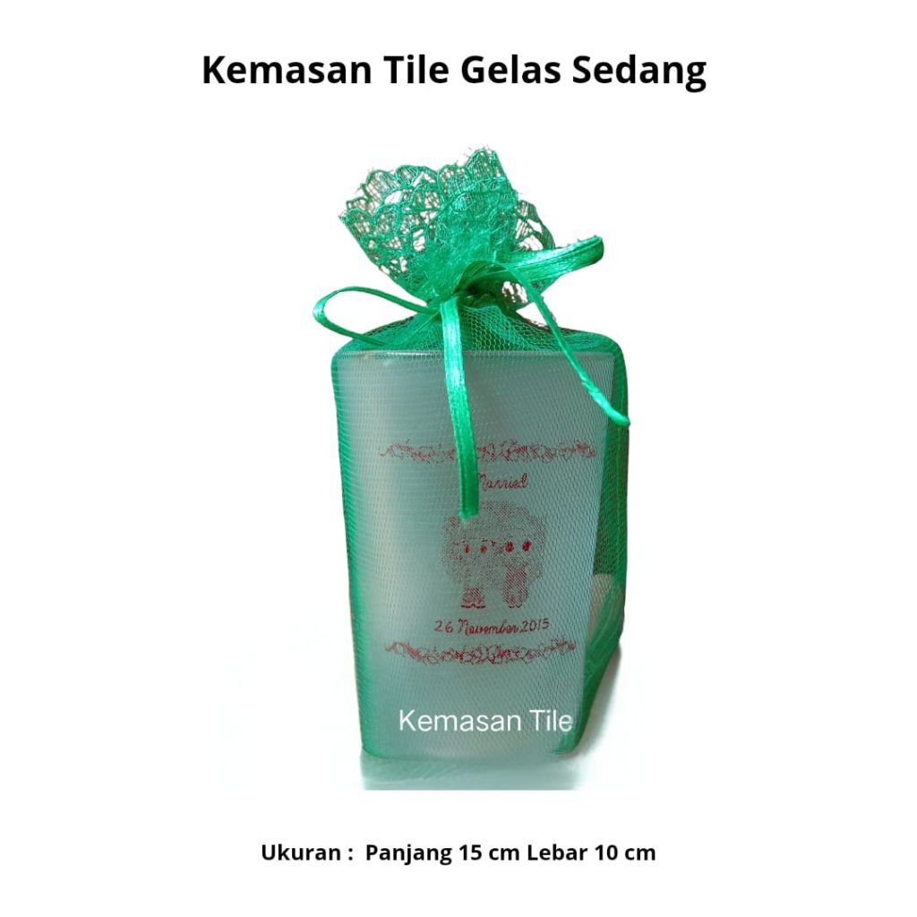 kemasan tile gelas sedang/kemasan tile/tile cantik/bungkus tile/bungkus souvenir