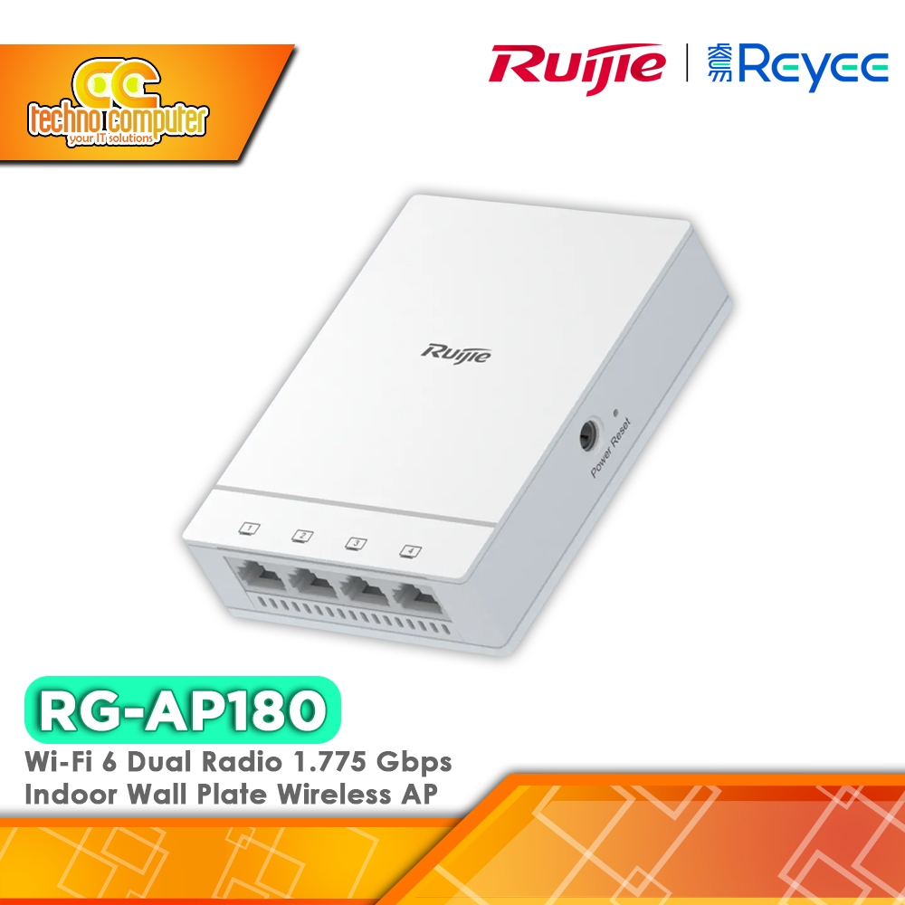 ACCESS POINT RUIJIE REYEE RG AP180 Wi-Fi 6 Dual-Band Gigabit Wall Plate Access Point
